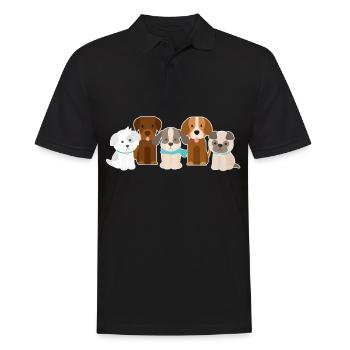 Chien chiens famille animal - Polo Homme - noir - Devant - Kai (181cm)