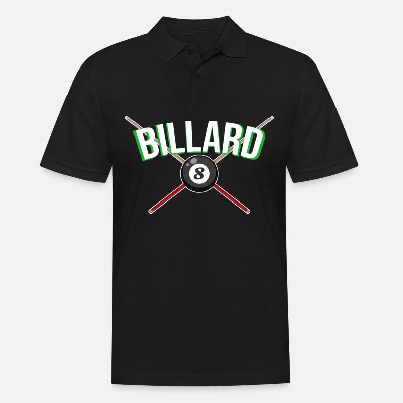 Billard Koe Billardkugel - Männer Poloshirt - Schwarz