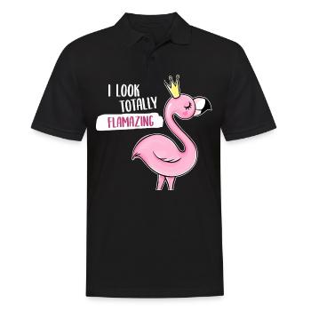 Flamingo Flamazing cool funny humor - Men's Polo Shirt - black - Front - Kai (181cm)