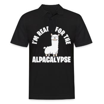 Alpaka lustiger Spruch Sprüche Lama - Männer Poloshirt - Schwarz - Vorne - Kai (181cm)