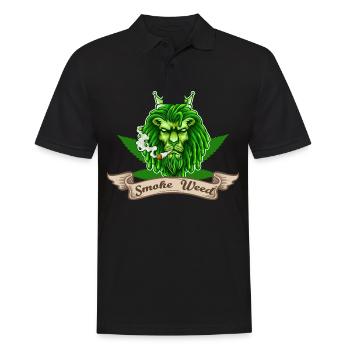 Weed marijuana herbe Fumer - Polo Homme - noir - Devant - Kai (181cm)