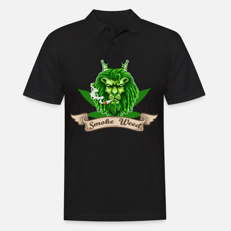 Weed marihuana Gras Rauchen - Männer Poloshirt - Schwarz