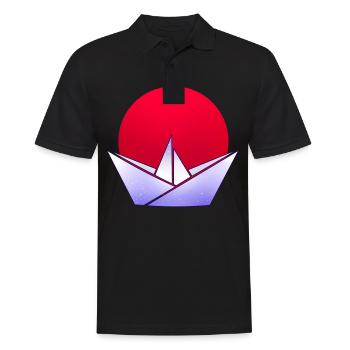 japanisch Origami - Männer Poloshirt - Schwarz - Vorne - Kai (181cm)