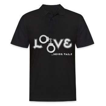 Liebe Handschellen - Männer Poloshirt - Schwarz - Vorne - Kai (181cm)