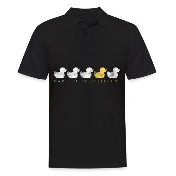 Sei anders. Cooler Spruch Ente Kücken - Männer Poloshirt - Schwarz - Vorne - Kai (181cm)