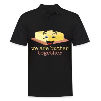 Butter lustig Spruch - Männer Poloshirt - Schwarz - Vorne - Kai (181cm)