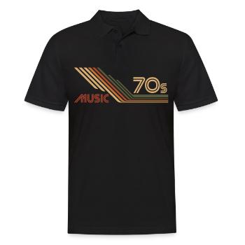 70s 70s music vintage retro - Men's Polo Shirt - black - Front - Kai (181cm)