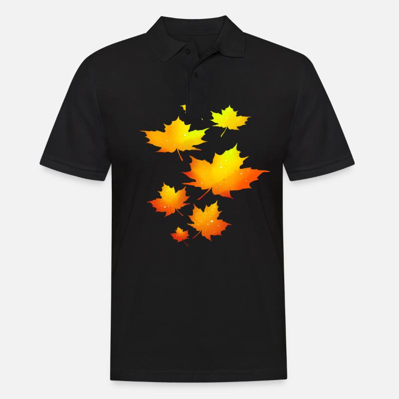 Feuilles d’automne feuilles feuilles feuilles - Polo Homme - noir