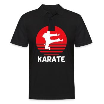 Karate Kampfsport Kampf - Männer Poloshirt - Schwarz - Vorne - Kai (181cm)