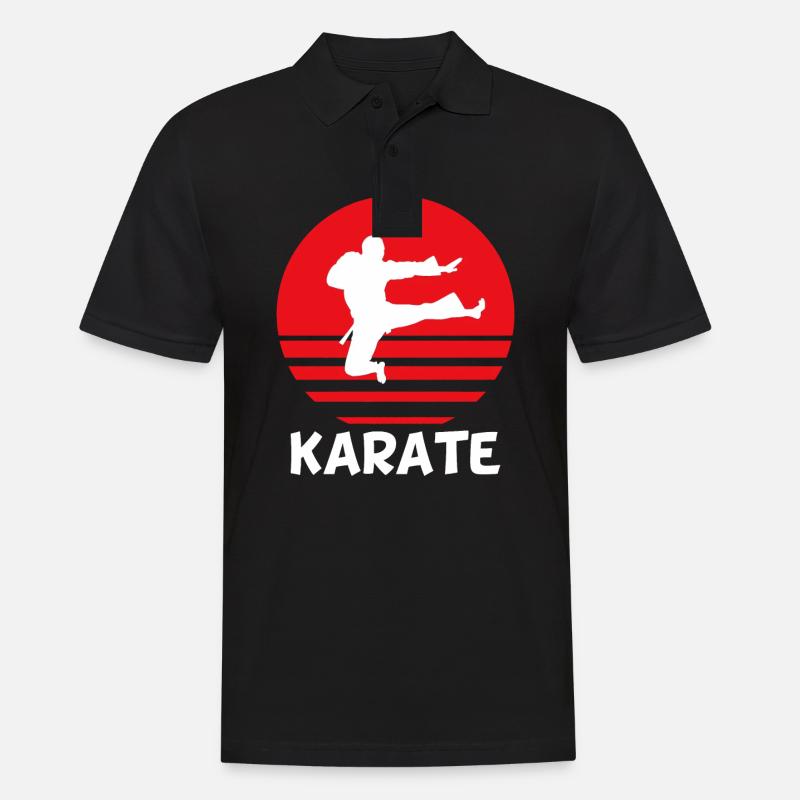 Combat d'arts martiaux de karaté - Polo Homme - noir