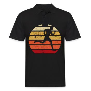 Jogging Jogging Running Fitness Athletics Retro - Men's Polo Shirt - black - Front - Kai (181cm)
