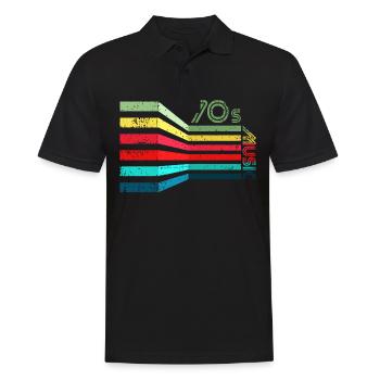 70er Jahre Musik Vintage Retro - Männer Poloshirt - Schwarz - Vorne - Kai (181cm)