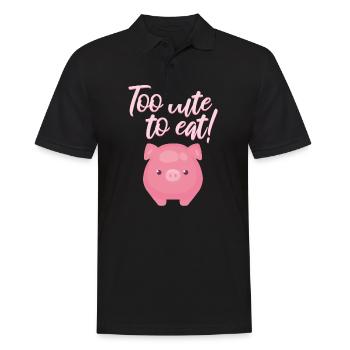 Vegetarisch Schwein Vegan Spruch Vegetarier - Männer Poloshirt - Schwarz - Vorne - Kai (181cm)