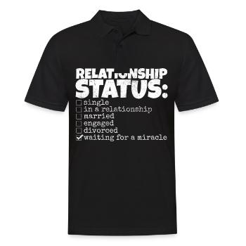 funny relationship status relationship single solo - Men's Polo Shirt - black - Front - Kai (181cm)
