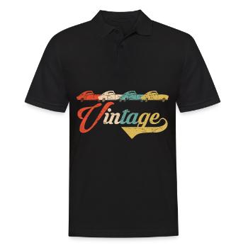 Auto vintage voiture rétro vintage - Polo Homme - noir - Devant - Kai (181cm)