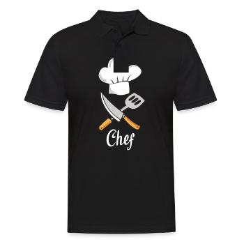 Koch Chef Chefkoch kochen Küche Essen - Männer Poloshirt - Schwarz - Vorne - Kai (181cm)