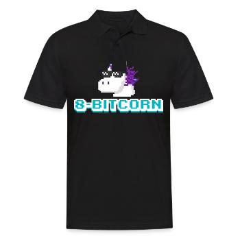 Ordinateur de jeu licorne 8 bits - Polo Homme - noir - Devant - Kai (181cm)