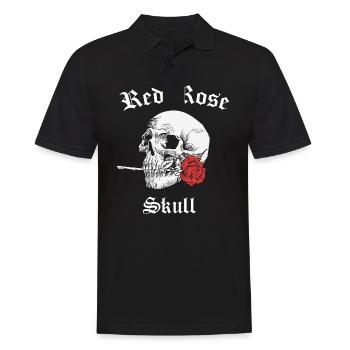 Crâne crâne rose rouge squelette - Polo Homme - noir - Devant - Kai (181cm)