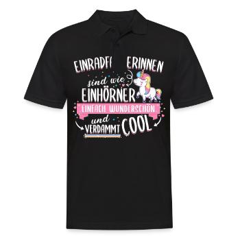 Einrad Sport Einradfahren Einhorn Spruch Geschenk - Männer Poloshirt - Schwarz - Vorne - Kai (181cm)