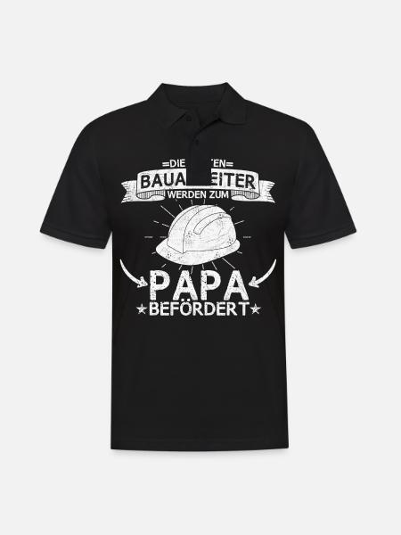 Bauarbeiter Papa Arbeit Baustelle Spruch - Männer Poloshirt - Schwarz