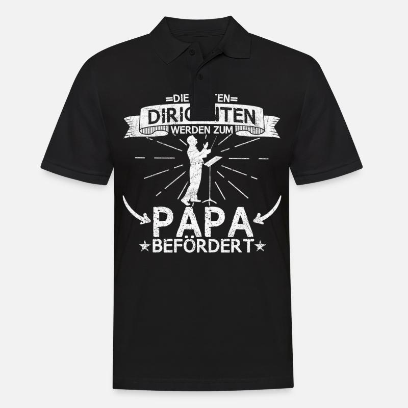 Dirigent Musik Orchester Chor Papa Spruch - Männer Poloshirt - Schwarz
