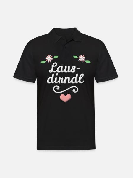 Lausdirndl Lustiger Spruch Lausmadl Dialekt Herz - Männer Poloshirt - Schwarz