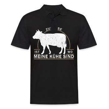 Landwirt Landwirtin Bauer Bäuerin Kuh Kühe Spruch - Männer Poloshirt - Schwarz - Vorne - Kai (181cm)