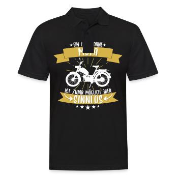 Mofa Moped Roller Motorrad Spruch Geschenk - Männer Poloshirt - Schwarz - Vorne - Kai (181cm)