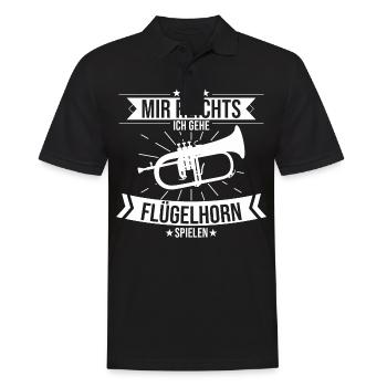 Flügelhornist Flügelhorn Horn Instrument Spruch - Männer Poloshirt - Schwarz - Vorne - Kai (181cm)