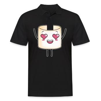 Marshmallow Marshmallows Süß Süßigkeit Kinder - Männer Poloshirt - Schwarz - Vorne - Kai (181cm)