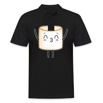 Marshmallow Marshmallows Sweet Candy Children - Men's Polo Shirt - black - Front - Kai (181cm)