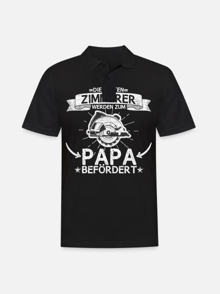 Zimmerer Zimmermann Handwerker Papa Spruch - Männer Poloshirt - Schwarz