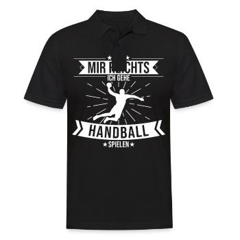 Handball Handballer Handballspieler Sport Spruch - Männer Poloshirt - Schwarz - Vorne - Kai (181cm)