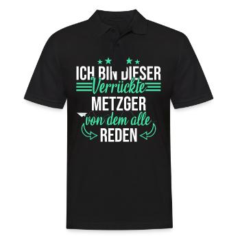 Metzger Fleischerin Metzgerin Metzgerei Spruch - Männer Poloshirt - Schwarz - Vorne - Kai (181cm)