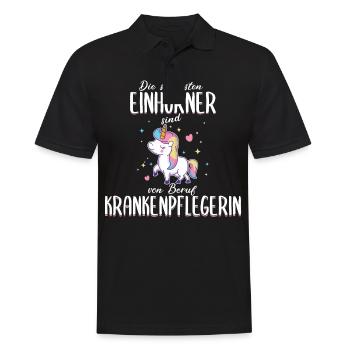 Krankenpflegerin Krankenschwester Pflegerin Spruch - Männer Poloshirt - Schwarz - Vorne - Kai (181cm)
