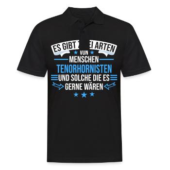 Tenorhorn Blasinstrument Tenorhornist Spruch - Männer Poloshirt - Schwarz - Vorne - Kai (181cm)