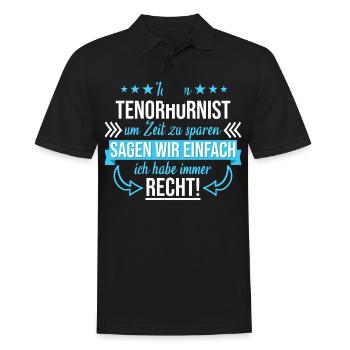 Tenorhorn Blasinstrument Tenorhornist Spruch - Männer Poloshirt - Schwarz - Vorne - Kai (181cm)