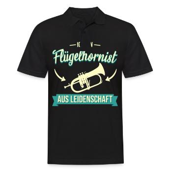 Flügelhornist Flügelhorn Horn Instrument Spruch - Männer Poloshirt - Schwarz - Vorne - Kai (181cm)