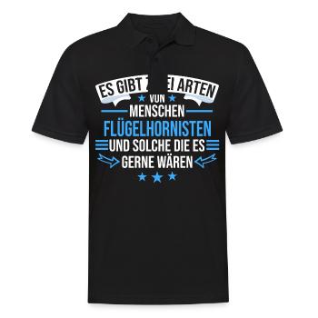 Flügelhornist Flügelhorn Horn Instrument Spruch - Männer Poloshirt - Schwarz - Vorne - Kai (181cm)
