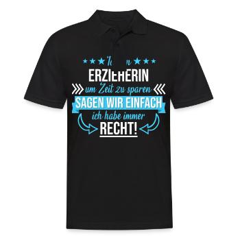 Erzieher Erzieherin Kindergärtnerin Spruch Beruf - Männer Poloshirt - Schwarz - Vorne - Kai (181cm)