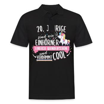 Geburtstag 20 Geburtstag Einhorn Spruch Party - Männer Poloshirt - Schwarz - Vorne - Kai (181cm)