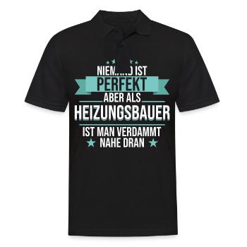 Heizungsbauer Heizungsbau Bauarbeiter Beruf Spruch - Männer Poloshirt - Schwarz - Vorne - Kai (181cm)