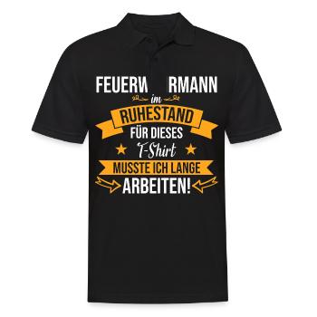Feuerwehrmann Feuerwehr Spruch Ruhestand Beruf - Männer Poloshirt - Schwarz - Vorne - Kai (181cm)