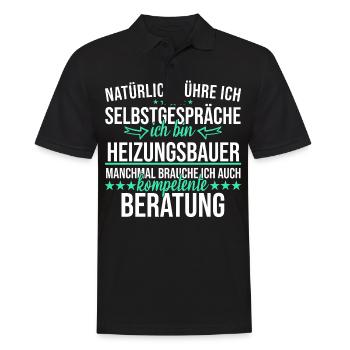 Heizungsbauer Heizungsbau Bauarbeiter Beruf Spruch - Männer Poloshirt - Schwarz - Vorne - Kai (181cm)