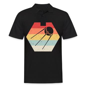 Sputnik UDSSR USSR Sowjetunion Satellit Raumfahrt - Männer Poloshirt - Schwarz - Vorne - Kai (181cm)