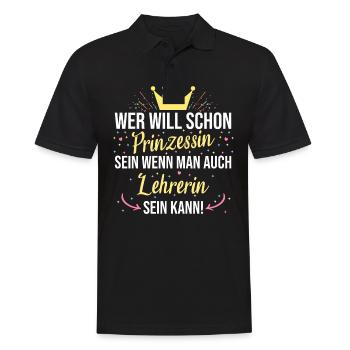 Lehrer Lehrerin Professor Schule Spruch Beruf - Männer Poloshirt - Schwarz - Vorne - Kai (181cm)