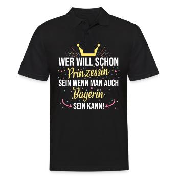 Bayerin Bayern Bayrisch Prinzessin Spruch bayrisch - Männer Poloshirt - Schwarz - Vorne - Kai (181cm)