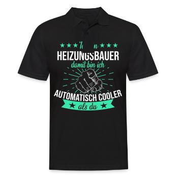 Heizungsbauer Heizungsbau Bauarbeiter Beruf Spruch - Männer Poloshirt - Schwarz - Vorne - Kai (181cm)