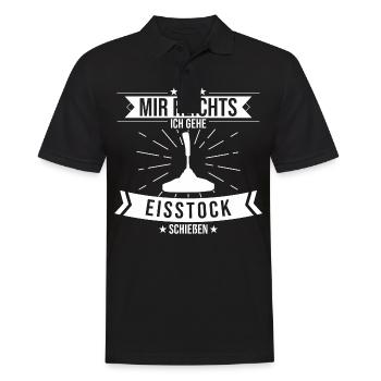 Eisstockschießen Stockschießen Eisstock Spruch - Männer Poloshirt - Schwarz - Vorne - Kai (181cm)