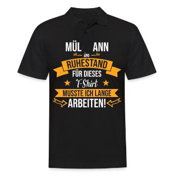 Müllmann Müllmänner Müllabfuhr Beruf Spruch Rente - Männer Poloshirt - Schwarz - Vorne - Kai (181cm)